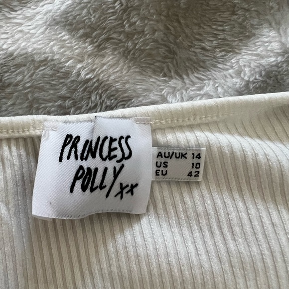 PRINCESS POLLY | white ribbed crop top - Picture 3 of 4